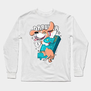 Drawer drever drawing on a drawer pun Long Sleeve T-Shirt